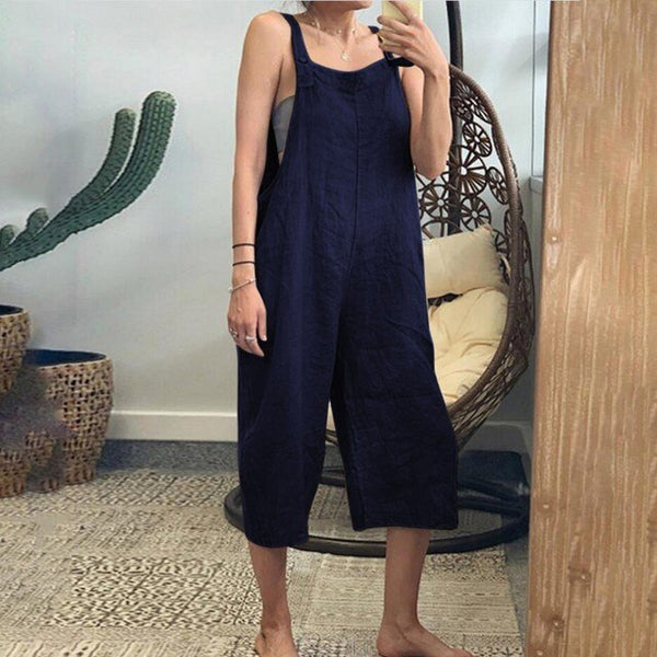 Salopette décontractée femme - combinaison sans manches pour un style quotidien