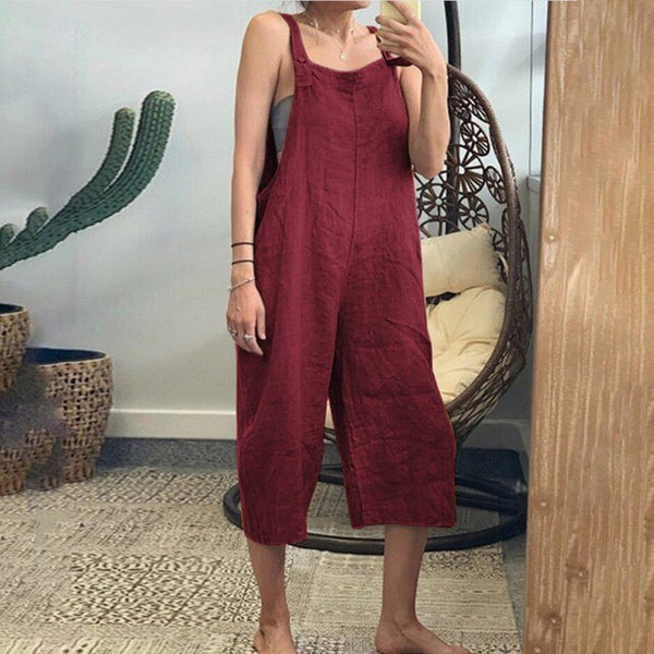 Salopette décontractée femme - combinaison sans manches pour un style quotidien