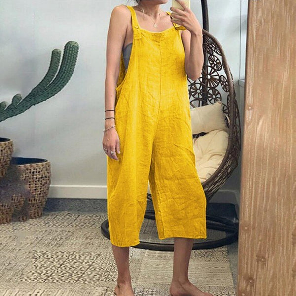 Salopette décontractée femme - combinaison sans manches pour un style quotidien
