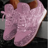 Baskets femmes - sneakers scintillantes tendance avec imprimé étoilé pour le quotidien