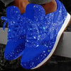 Baskets femmes - sneakers scintillantes tendance avec imprimé étoilé pour le quotidien