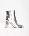 Bottines femme tendance finition métallisée argent - chic pour les soirées et au bureau