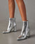 Bottines femme tendance finition métallisée argent - chic pour les soirées et au bureau