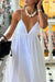 Robe midi à bretelles pour femme - élégante robe d'été blanche