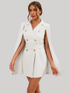 Robe blazer cape femme - silhouette élégante cintrée avec des boutons doublement boutonnés pour soirées