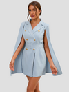 Robe blazer cape femme - silhouette élégante cintrée avec des boutons doublement boutonnés pour soirées