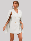 Robe blazer cape femme - silhouette élégante cintrée avec des boutons doublement boutonnés pour soirées