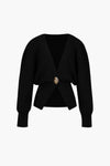 Cardigan femme avec détail de boutons élégant - tricot décontracté pour toutes les occasions