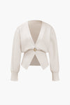 Cardigan femme avec détail de boutons élégant - tricot décontracté pour toutes les occasions