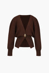 Cardigan femme avec détail de boutons élégant - tricot décontracté pour toutes les occasions