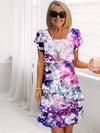 Robe midi élégante à fleurs avec volants - pour vos sorties et occasions spéciales