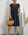 Robe d'été décontractée pour femme, légère et avec poches - pour les garden parties et les sorties décontractées