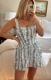 Robe skort à imprimé floral pour femmes - tenue estivale légère en bleu