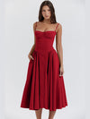Robe midi décontractée pour femmes - silhouette évasée flatteuse, pour toutes les occasions