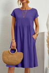 Robe midi décontractée pour femme avec poches - tenue quotidienne relax