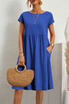 Robe midi décontractée pour femme avec poches - tenue quotidienne relax