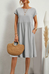 Robe midi décontractée pour femme avec poches - tenue quotidienne relax