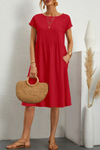 Robe midi décontractée pour femme avec poches - tenue quotidienne relax