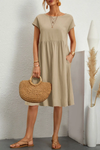 Robe midi décontractée pour femme avec poches - tenue quotidienne relax