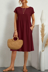 Robe midi décontractée pour femme avec poches - tenue quotidienne relax
