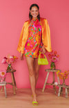 Robe mini casual femme - robe d'été à imprimé floral rose vif