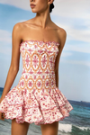Robe d'été décontractée pour femmes - robe mini smockée romantique avec volants