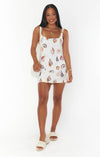 Robe d'été en lin à motifs coquillages blancs pour femme - mini robe florale casual