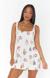 Robe d'été en lin à motifs coquillages blancs pour femme - mini robe florale casual