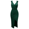 Robe portefeuille décontractée pour femme - robe midi chaleureuse pour les occasions spéciales, coupe flatteuse et style polyvalent