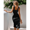 Robe portefeuille décontractée pour femme - robe midi chaleureuse pour les occasions spéciales, coupe flatteuse et style polyvalent