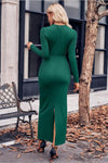 Robe portefeuille femme - élégance décontractée à manches longues pour toutes les occasions