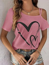 T-shirt à épaules dénudées pour femmes - coupe décontractée, style casual