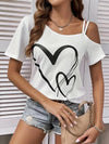 T-shirt à épaules dénudées pour femmes - coupe décontractée, style casual