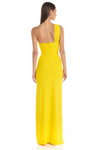Robe de soirée pour femme - robe maxi élégante avec design asymétrique, fente haute et détails en cristal - pour les occasions spéciales