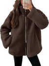 Veste zippée en polaire pour femmes, coupe décontractée avec poches - vêtement d'extérieur casual pour vos activités en plein air