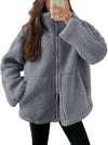 Veste zippée en polaire pour femmes, coupe décontractée avec poches - vêtement d'extérieur casual pour vos activités en plein air