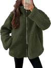 Veste zippée en polaire pour femmes, coupe décontractée avec poches - vêtement d'extérieur casual pour vos activités en plein air