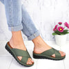 Sandales femme - claquettes légères à enfiler avec coussin en mousse à mémoire pour un été décontracté
