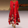Robe maxi florale pour femmes - élégante avec broderies, style été - pour les garden parties et les sorties décontractées
