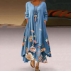 Robe maxi florale pour femmes - élégante avec broderies, style été - pour les garden parties et les sorties décontractées
