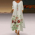 Robe maxi florale pour femmes - élégante avec broderies, style été - pour les garden parties et les sorties décontractées