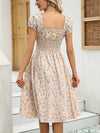 Robe midi d'été à fleurs - robe légère à smocks pour vos occasions estivales
