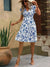 Robe midi florale pour femme - décolleté en v avec manches volantées pour les journées d'été décontractées