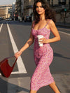 Robe midi fleurie pour femmes - robe légère à bretelles pour vos sorties estivales
