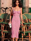 Robe midi fleurie pour femmes - robe légère à bretelles pour vos sorties estivales