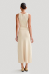 Robe midi en tricot pour femmes - design classique à boutons, polyvalente pour le quotidien et les occasions formelles