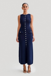 Robe midi en tricot pour femmes - design classique à boutons, polyvalente pour le quotidien et les occasions formelles