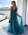 Robe maxi en dentelle et tulle - élégante tenue de soirée pour les occasions spéciales