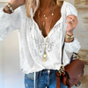 Blouse en dentelle pour femmes - haut léger élégant avec des détails délicats, un vêtement polyvalent et stylé pour vos tenues décontractées ou vos soirées