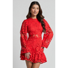 Robe mini en dentelle pour femmes - style élégant à manches longues pour événements spéciaux